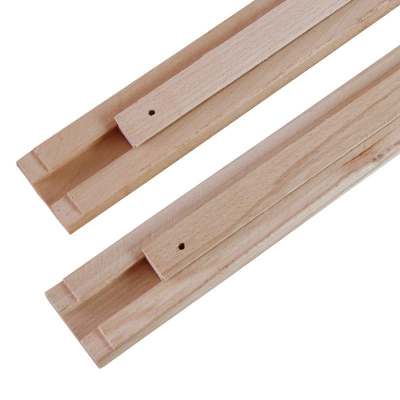 HMFOR 2 PCS Wax Coated 18 Inches Wood Drawer Slide, Classic Traditional Wood Center Guide Track - Image 4